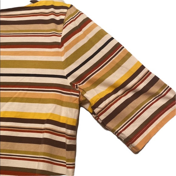 4/$20!!! Women’s Liz Claiborne Fall Colors Striped Top - Picture 4 of 12